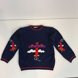 VTG Navy Airplane Sweater 5T